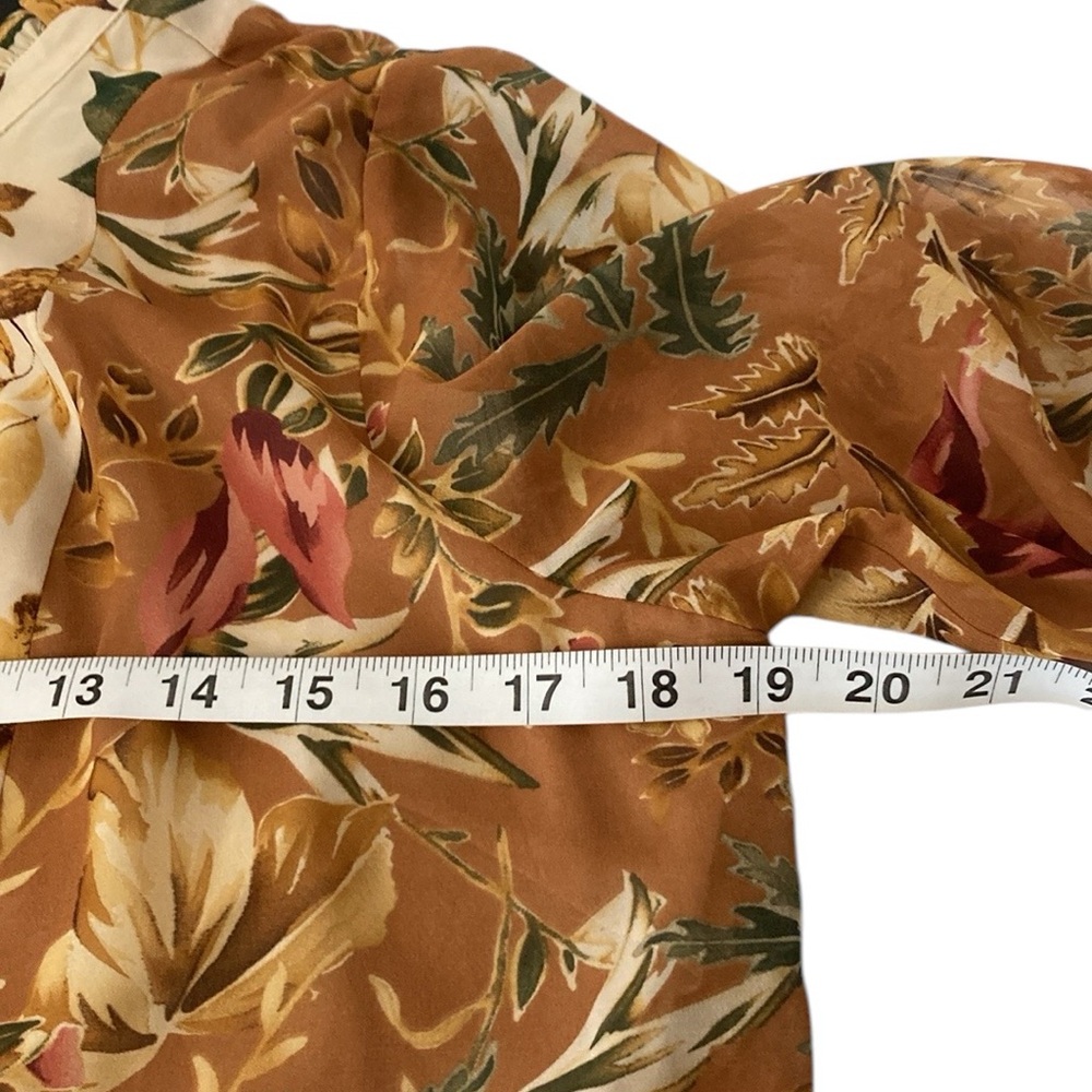 Christopher & Banks beautiful brown, green and tan leaves pattern,SP - Picture 5 of 7